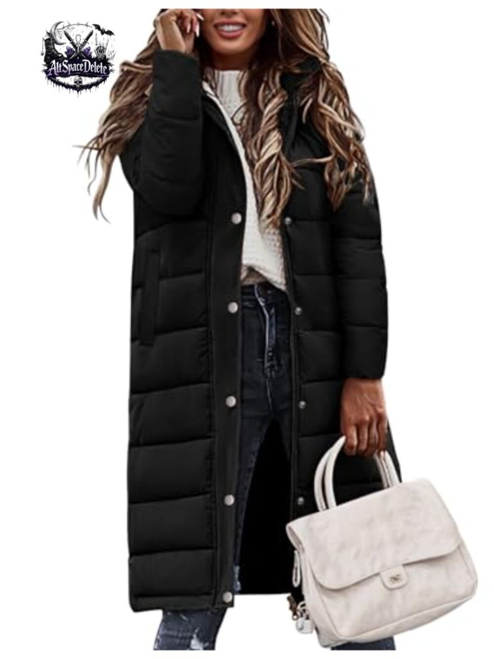 HEEKPEK Women's Long Puffer Coat Quilted Warm Winter Jacket Hooded